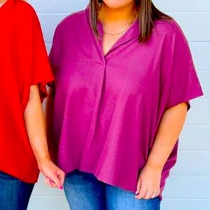 Cute oversized top- plum color